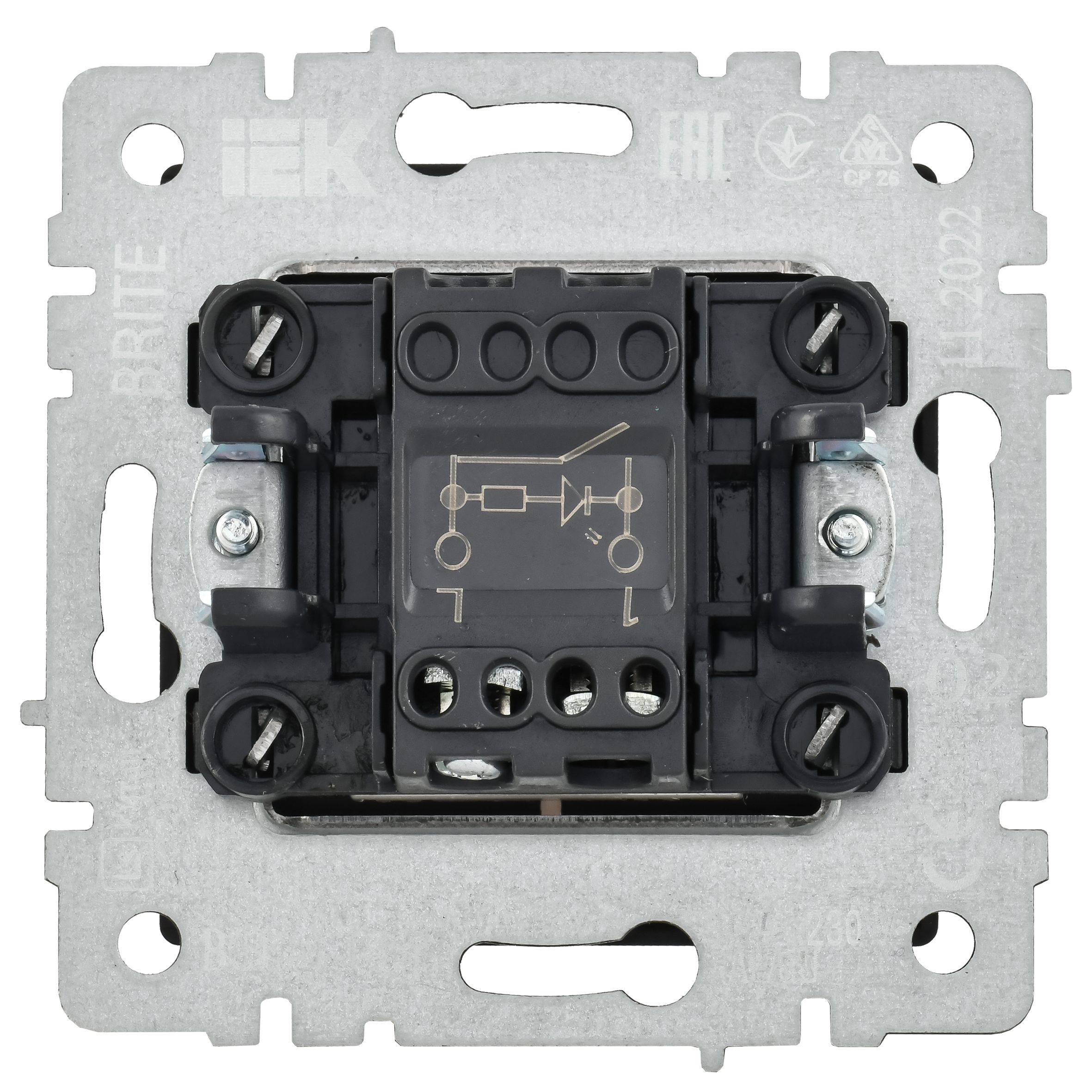 Выключатель 1-клавишный с индикацией 10А ВС10-1-1-БрШ шампань BRITE ИЭК