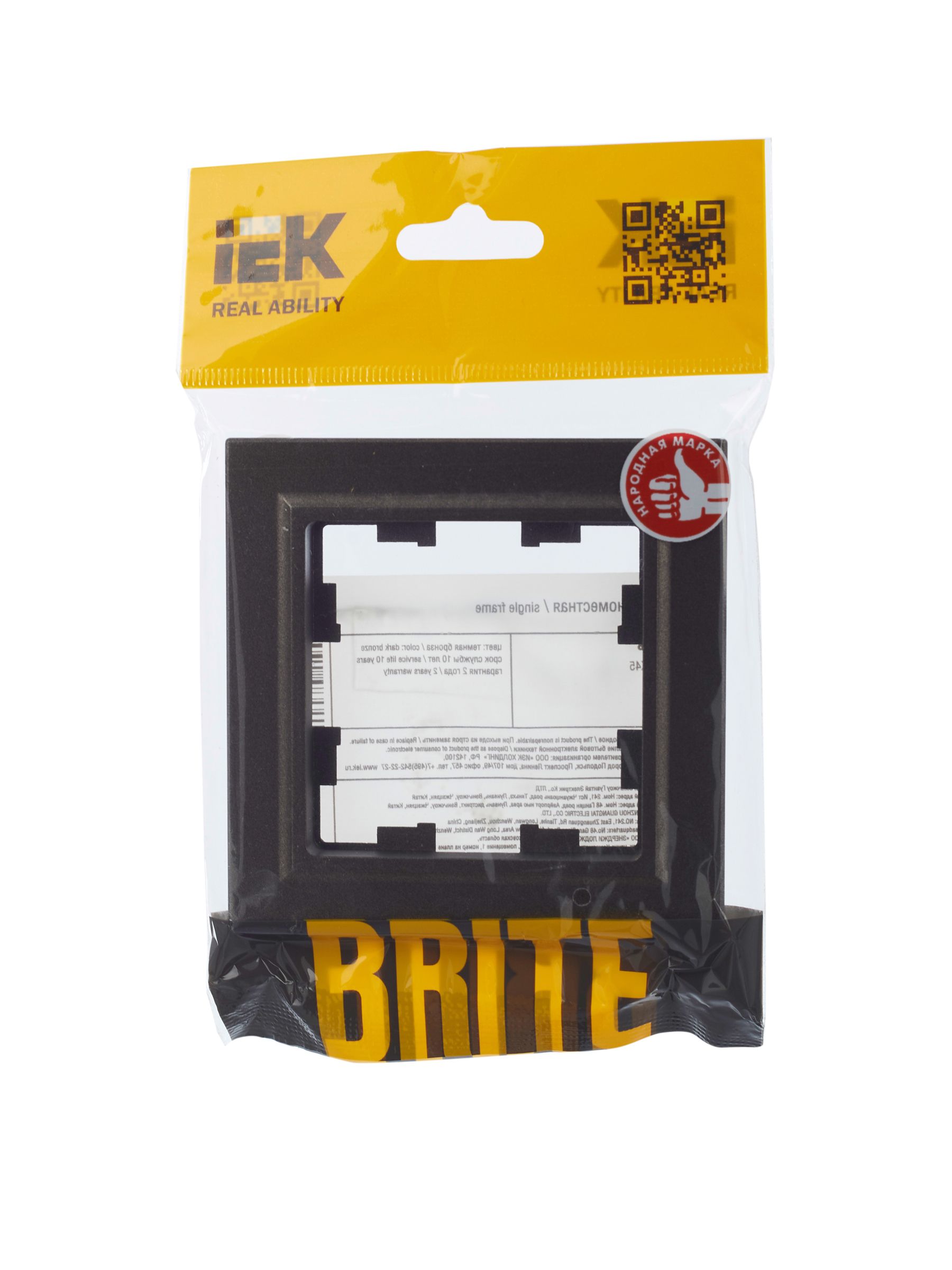 Рамка 1-местная РУ-1-БрТБ темная бронза BRITE ИЭК