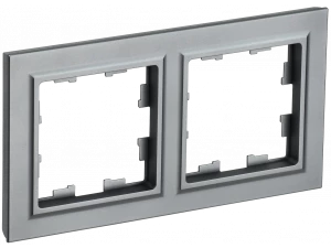 BRITE Рамка 2-местная РУ-2-БрС сталь ИЭК