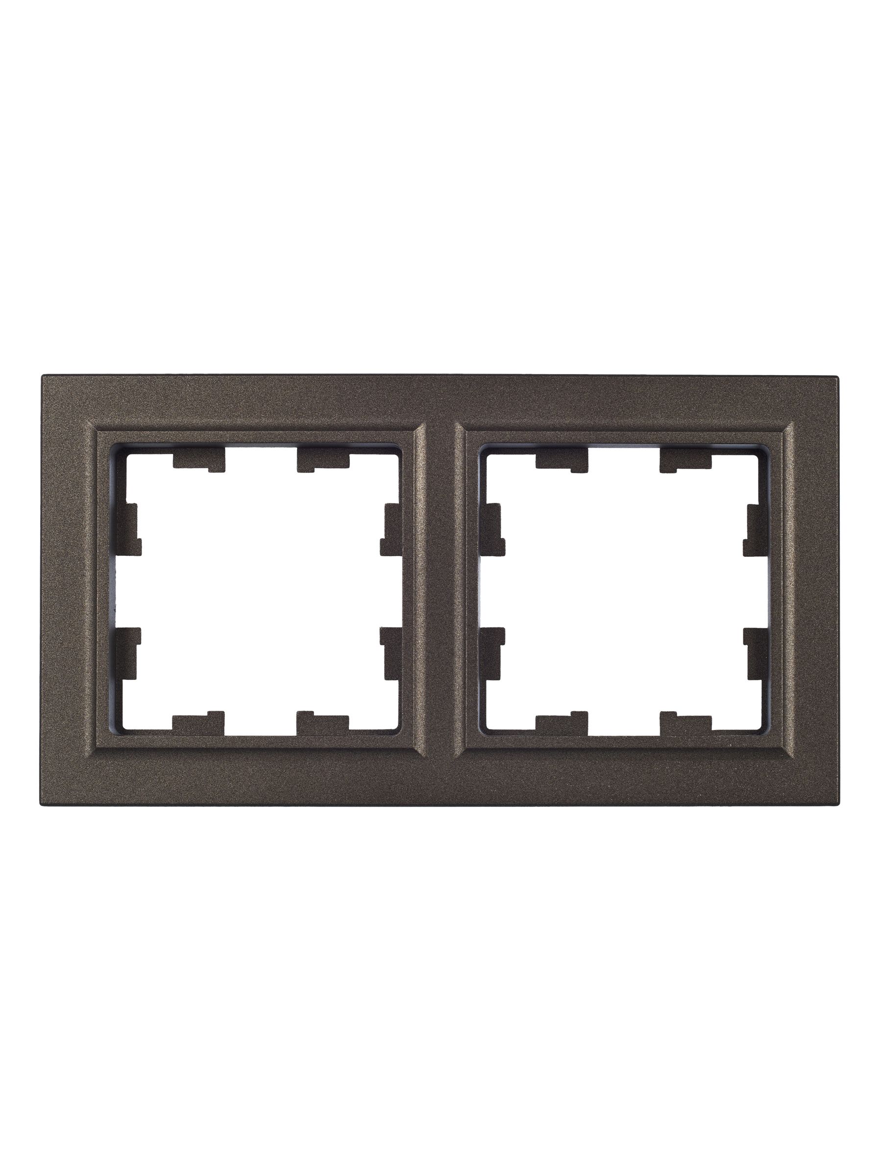 Рамка 2-местная РУ-2-БрТБ темная бронза BRITE ИЭК