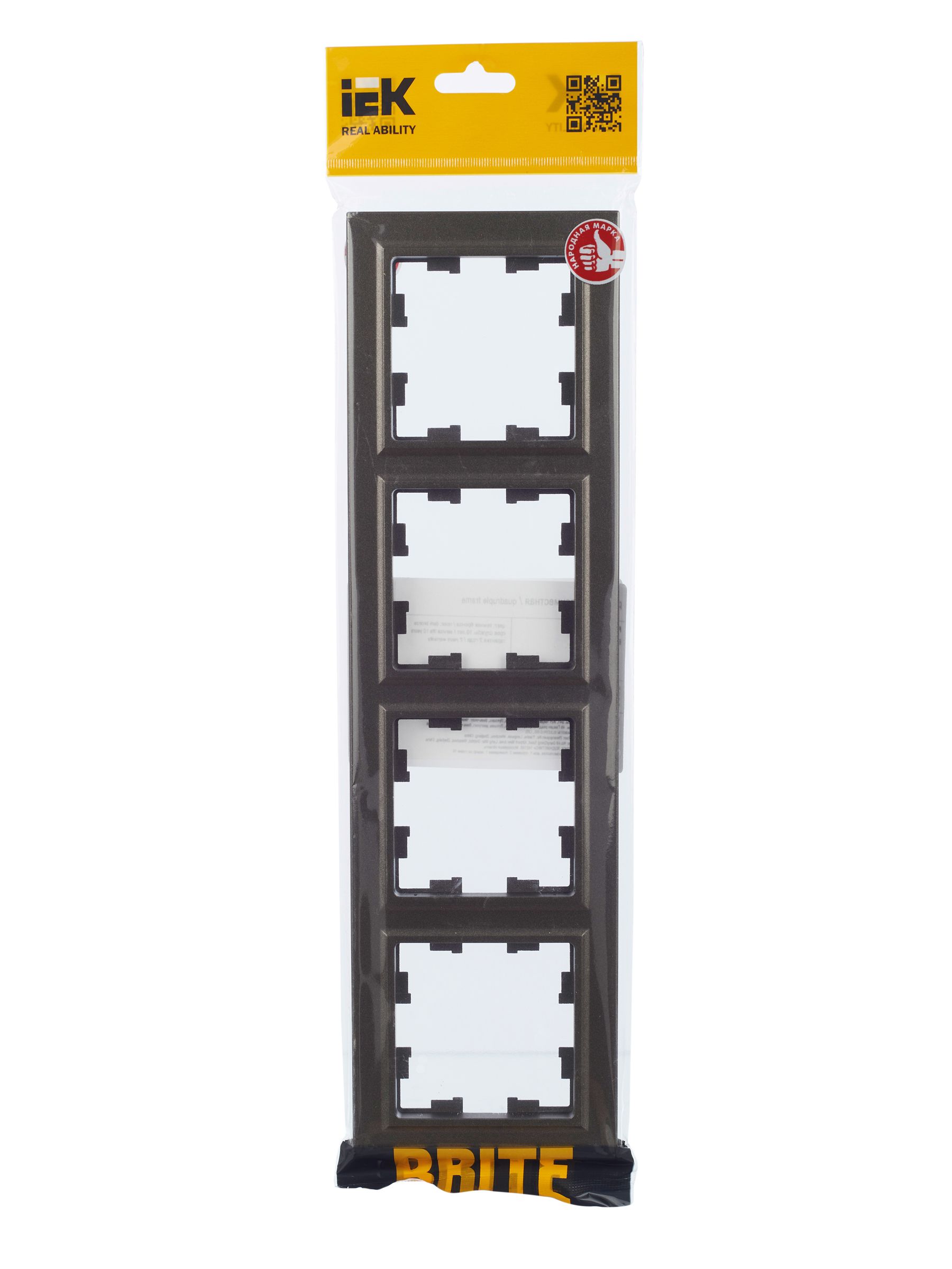 Рамка 4-местная РУ-4-БрТБ темная бронза BRITE ИЭК