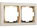 Рамка на 2 поста /W0021932 (слоновая кость/золото)