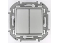 Переключатель 2-клавишный Mosaic-INSPIRIA, алюминий /673657/