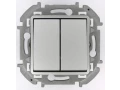 Переключатель 2-клавишный Mosaic-INSPIRIA, алюминий /673657/