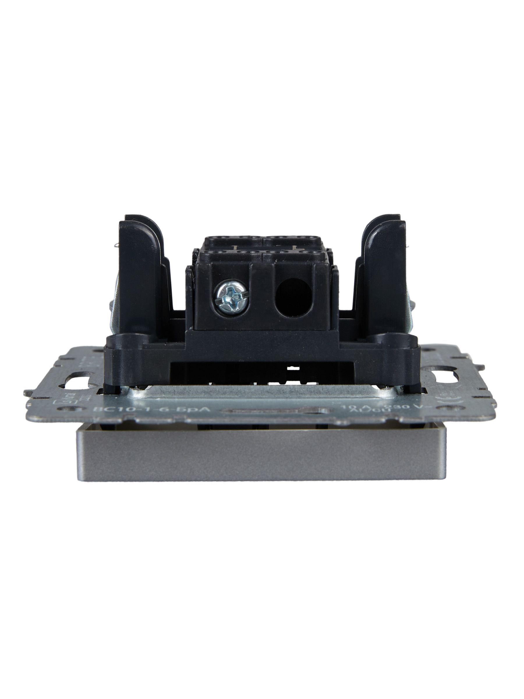 Выключатель 1-клавишный проходной 10А ВС10-1-6-БрА алюминий BRITE ИЭК