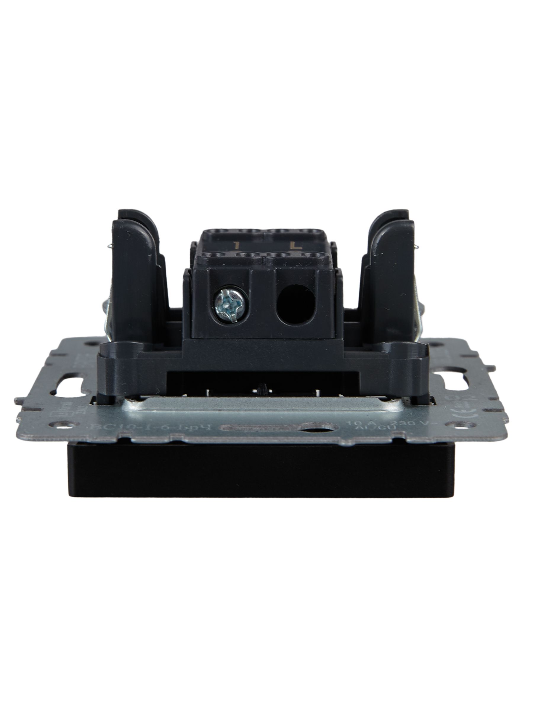 Выключатель 1-клавишный проходной 10А ВС10-1-6-БрЧ черный BRITE ИЭК