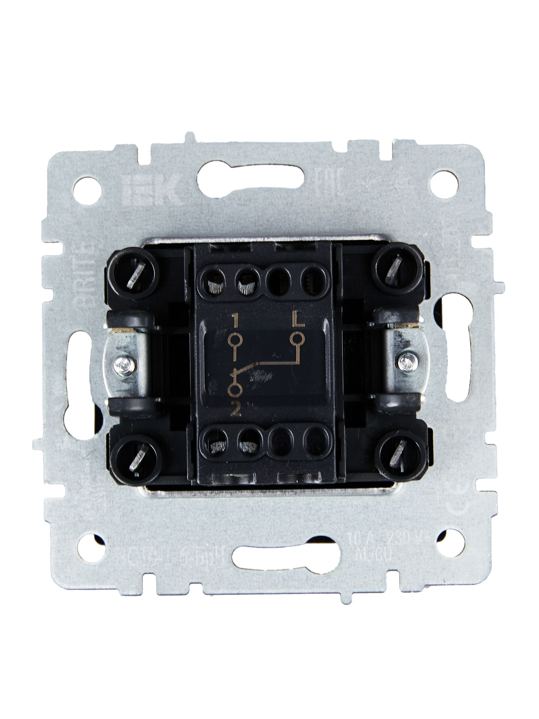 Выключатель 1-клавишный проходной 10А ВС10-1-6-БрЧ черный BRITE ИЭК