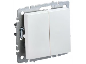 BRITE Выключатель 2-клавишный проходной 10А ВС10-2-6-БрЖ жемчуг ИЭК