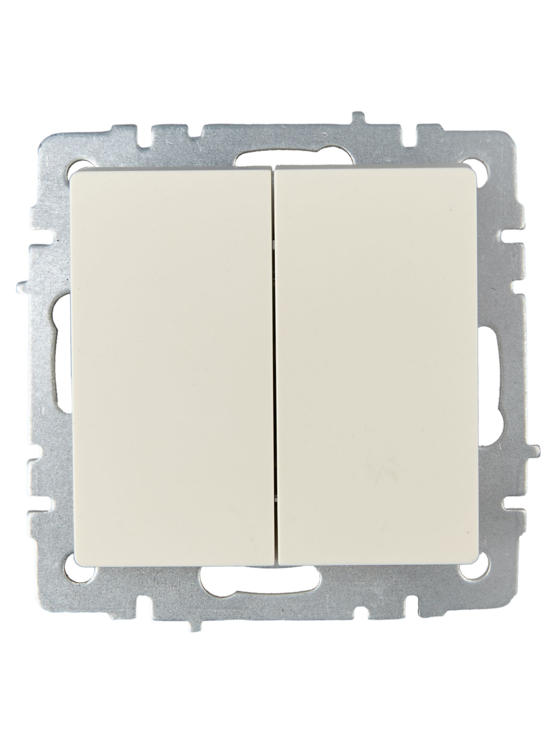 Выключатель 2-клавишный проходной 10А ВС10-2-6-БрКр бежевый BRITE ИЭК