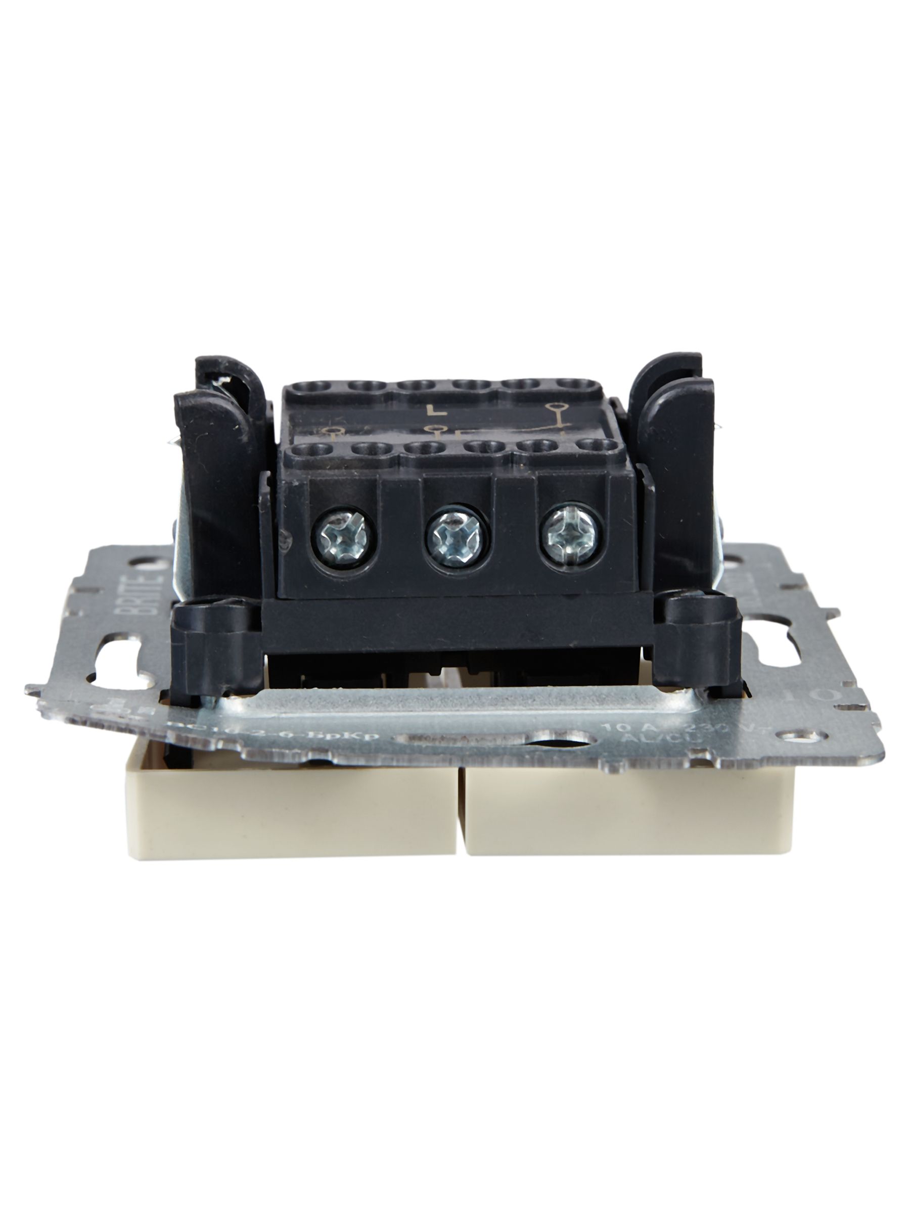 Выключатель 2-клавишный проходной 10А ВС10-2-6-БрКр бежевый BRITE ИЭК