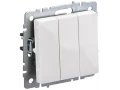 Выключатель 3-клавишный 10А ВС10-3-0-БрБ белый BRITE ИЭК