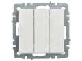 Выключатель 3-клавишный 10А ВС10-3-0-БрБ белый BRITE ИЭК
