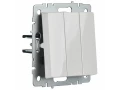 Выключатель 3-клавишный 10А ВС10-3-0-БрБ белый BRITE ИЭК