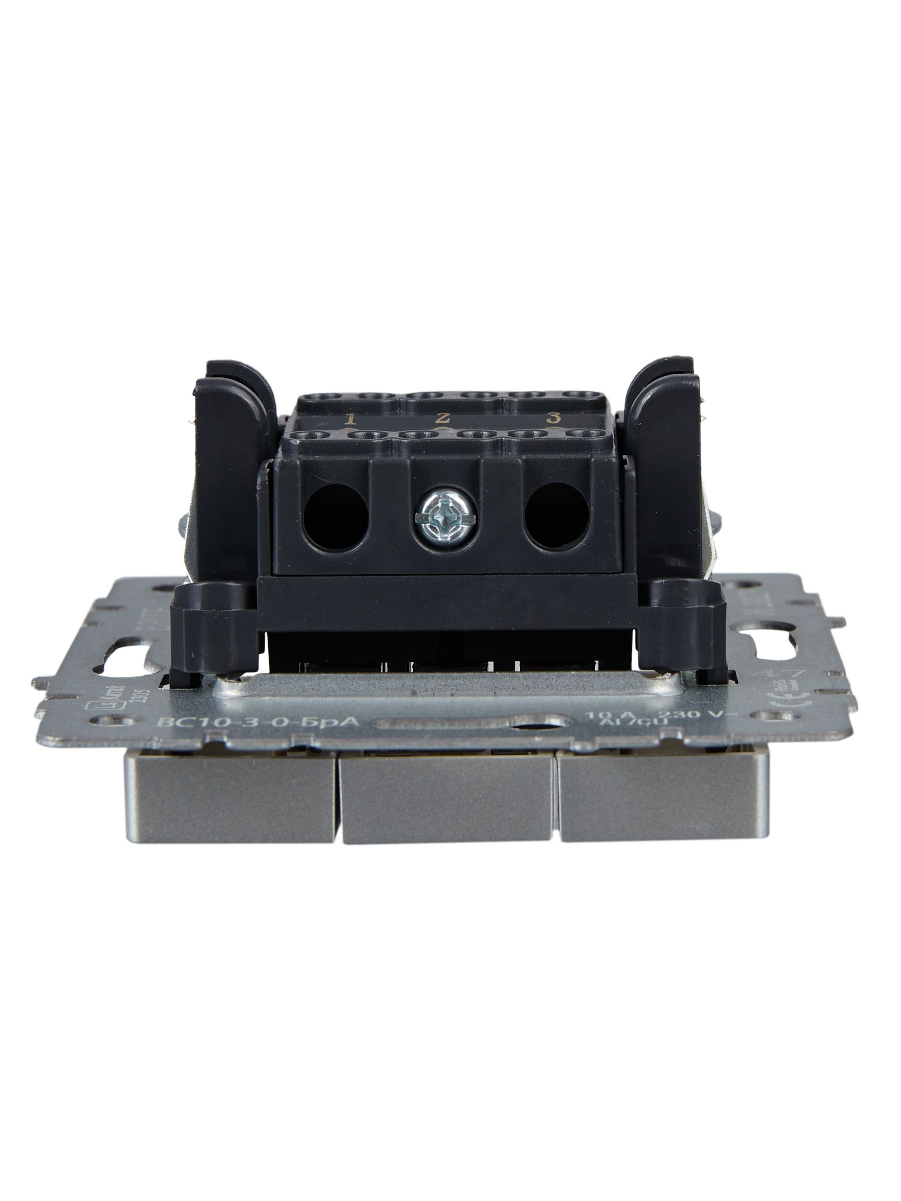 Выключатель 3-клавишный 10А ВС10-3-0-БрА алюминий BRITE ИЭК