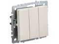 Выключатель 3-клавишный 10А ВС10-3-0-БрКр бежевый BRITE ИЭК