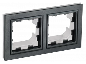 BRITE Рамка 2-местная IP44 РУ-2-БрЧ-44 черный ИЭК