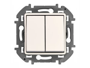 Переключатель двухклавишный MOS-INSPIRIA, белый /673655/