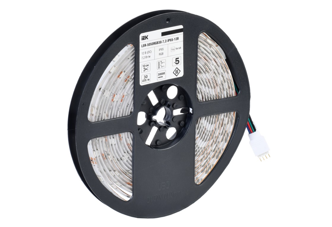 Лента LED 5м LSR-5050RGB30-7,2-IP65-12В ИЕК
