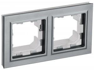 BRITE Рамка 2-местная IP44 РУ-2-БрС-44 сталь ИЭК