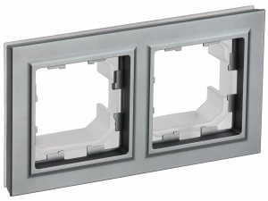 BRITE Рамка 2-местная IP44 РУ-2-БрС-44 сталь ИЭК