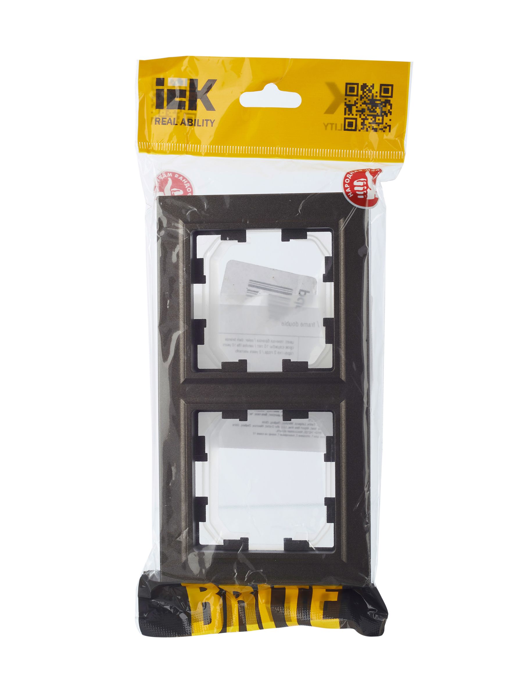 Рамка 2-местная IP44 РУ-2-БрТБ-44 бронза BRITE ИЭК