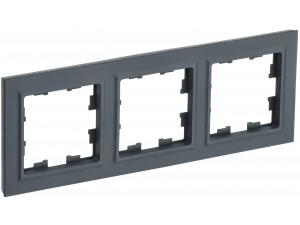 BRITE Рамка 3-местная РУ-3-БрГ графит ИЭК