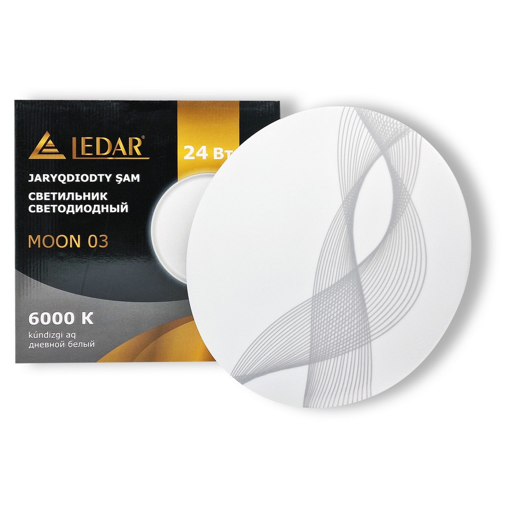 Светильник светодиодный ДПБ MOON-02 24Вт IP20 6000К круг белый с рисунком LEDAR