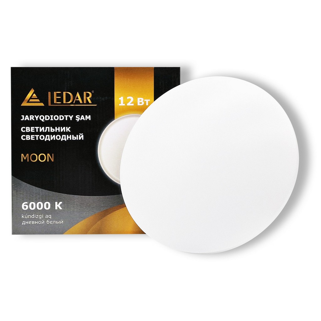 Светильник светодиодный ДПБ MOON 12Вт IP20 6000К круг белый LEDAR