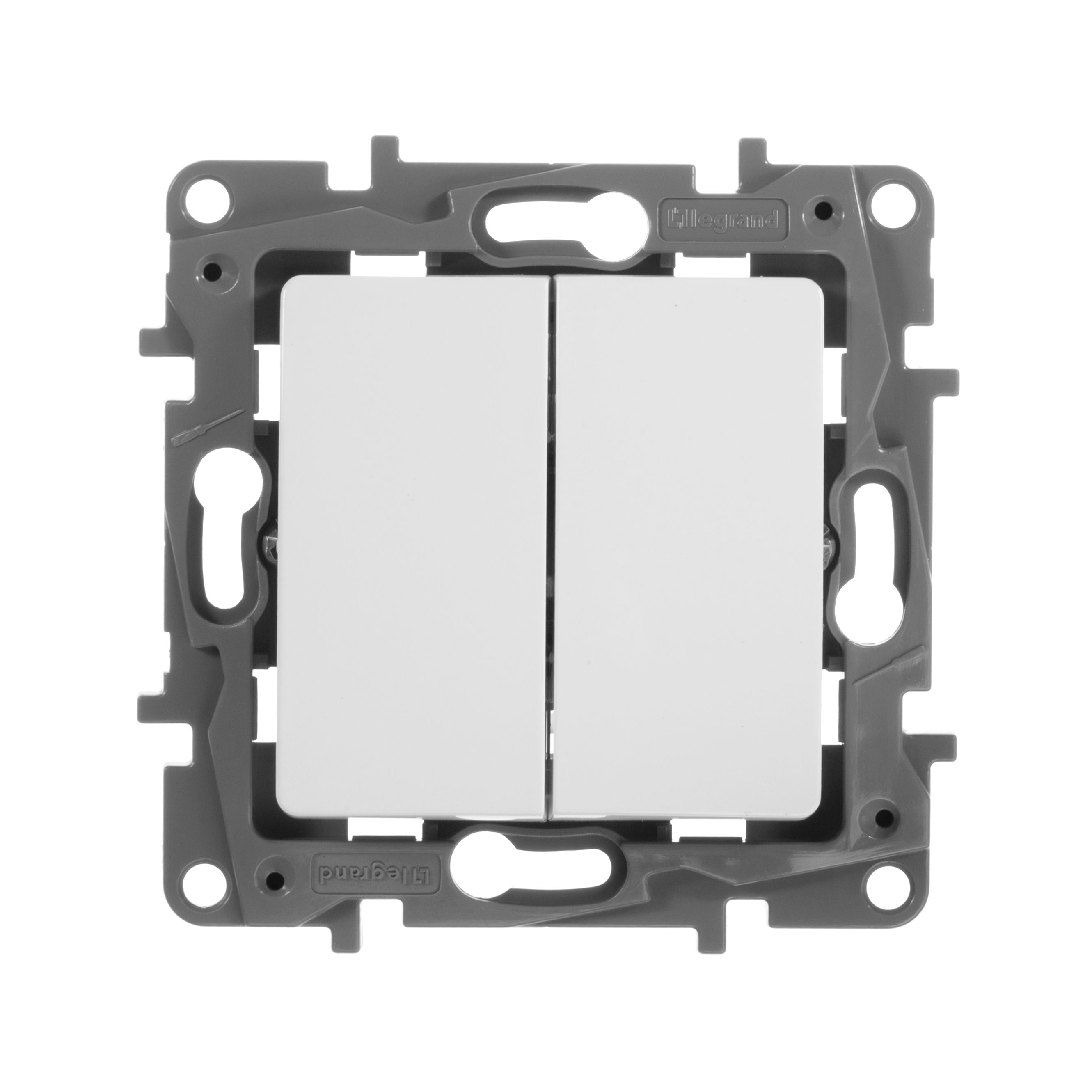 Выключатель 2-клавишный 10АХ винтовые белый ETIKA /672202/