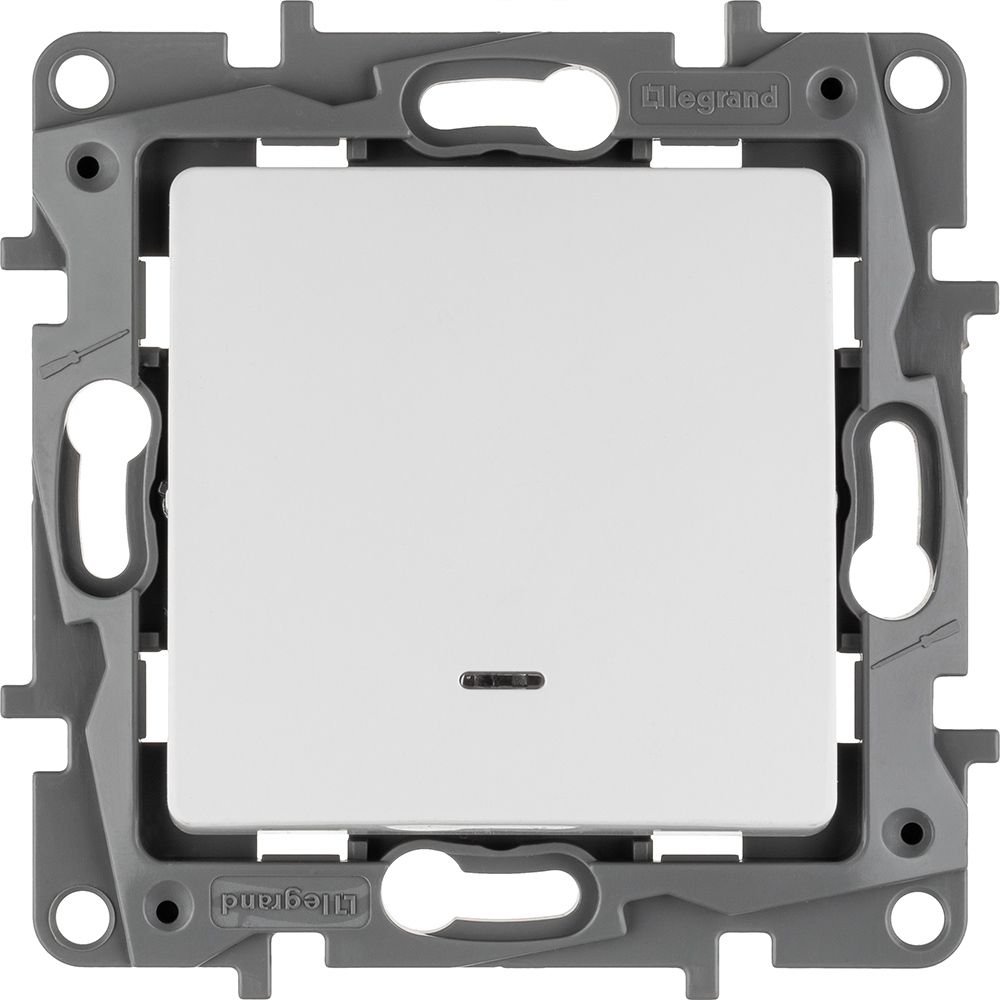 Выключатель 1-клавишный с подсветкой 10АХ винтовые белый /672203/