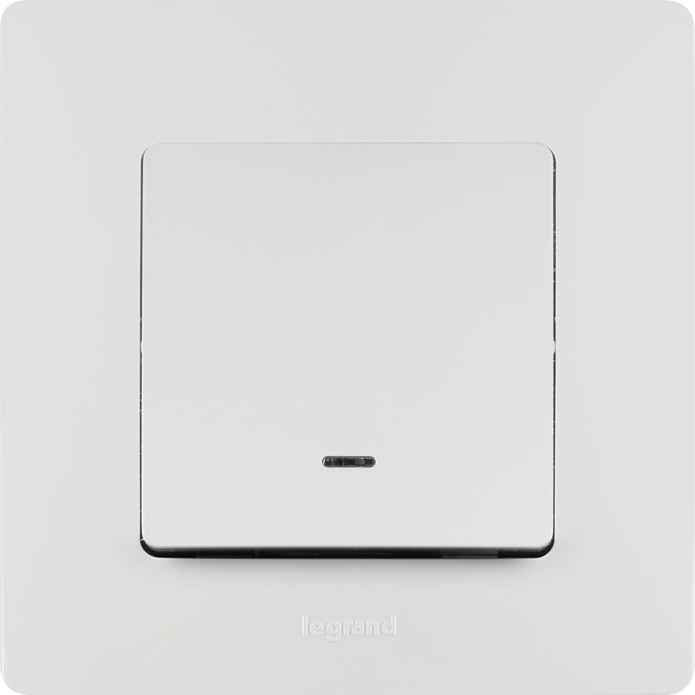 Выключатель 1-клавишный с подсветкой 10АХ винтовые белый /672203/