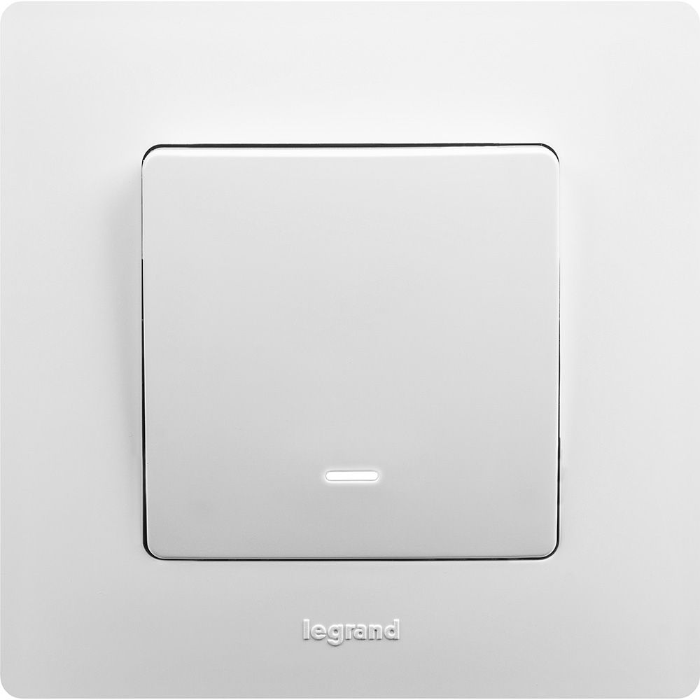 Выключатель 1-клавишный с подсветкой 10АХ винтовые белый /672203/