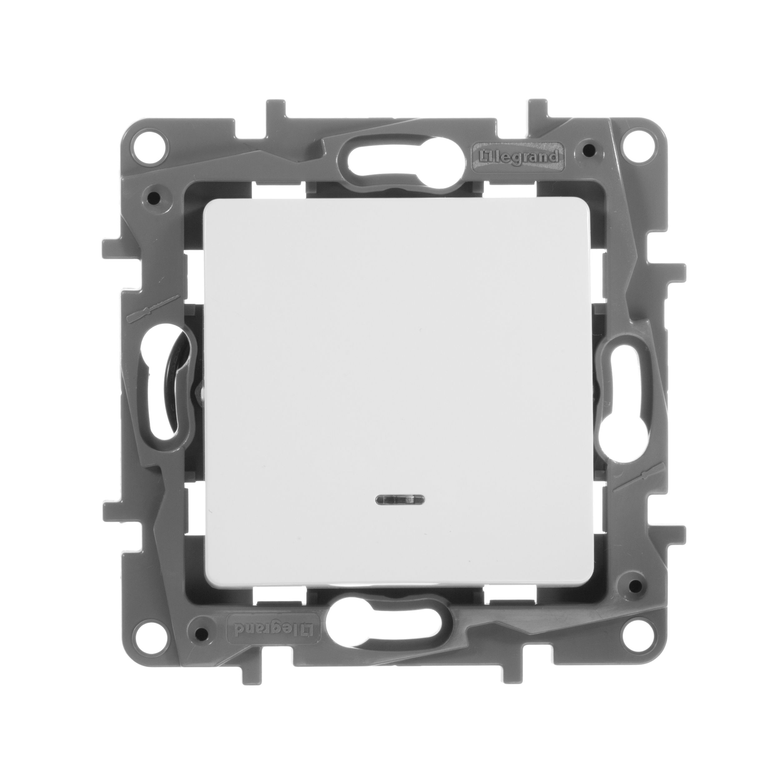 Выключатель 1-клавишный с подсветкой 10АХ винтовые белый /672203/