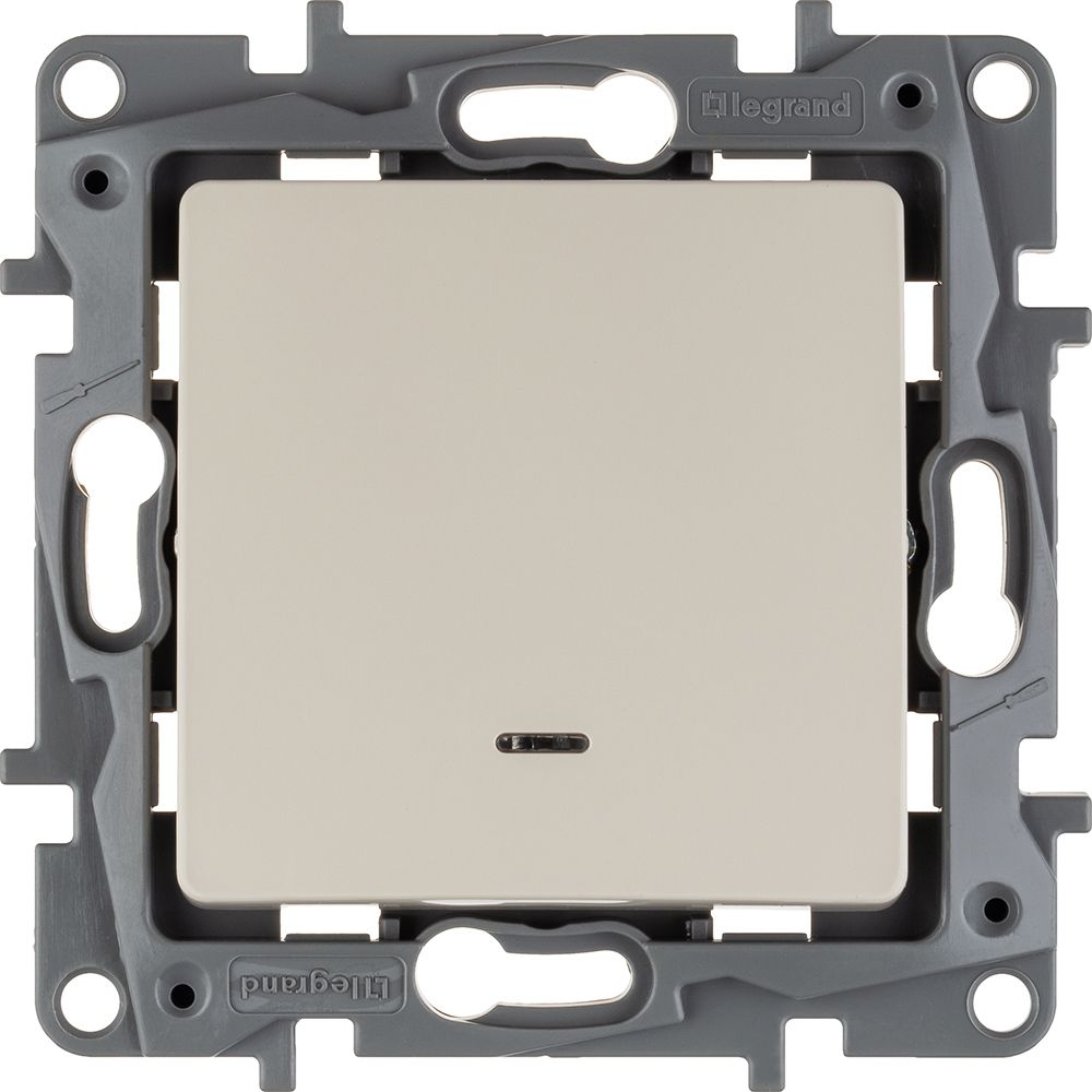 Выключатель 1-клавишный с подсветкой 10АХ винтовые слоновая кость /672303/