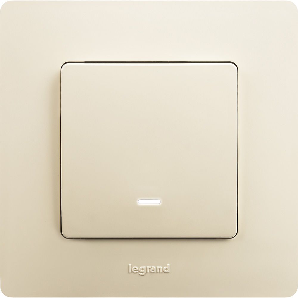 Выключатель 1-клавишный с подсветкой 10АХ винтовые слоновая кость /672303/