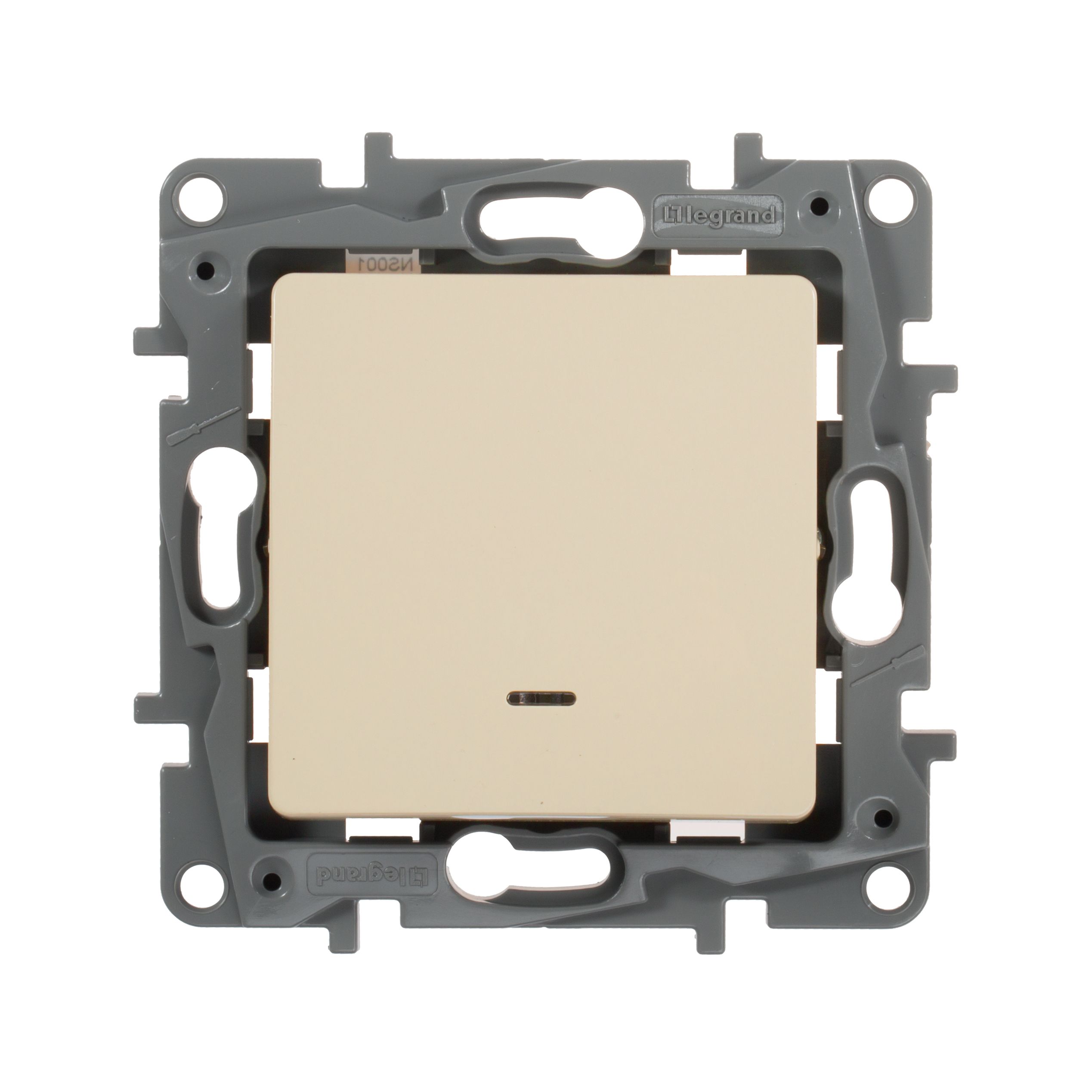 Выключатель 1-клавишный с подсветкой 10АХ винтовые слоновая кость /672303/