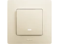 Выключатель 1-клавишный с подсветкой 10АХ винтовые слоновая кость /672303/