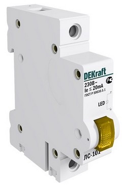 Лампа сигнальная ЛС101-1Р-YEL-LED /18008DEK/