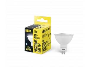 Лампа светодиодная ECO MR16 софит 5Вт 230В 6500К GU5.3 ИЭК