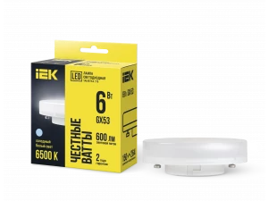Лампа светодиодная ECO T75 таблетка 6Вт 230В 6500К GX53 IEK
