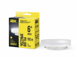 Лампа светодиодная ECO T75 таблетка 6Вт 230В 3000К GX53 IEK