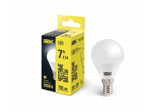 Лампа светодиодная ECO G45 шар 7Вт 230В 3000К E14 IEK