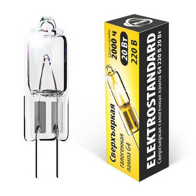 Лампа галогенная G4 220V20W сверхяркая /BX101/