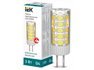 Лампа LED CORN капсула 3Вт 12В 4000К керамика G4 ИЭК
