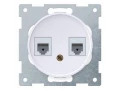 Розетка двойная компьютерная RJ45 кат, 5е, цвет белый (серия Florence)