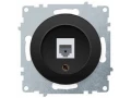 Розетка компьютерная 1xRJ45 кат. 5е, цвет черный (серия Florence)