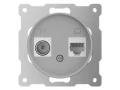 Розетка двойная антенна/компьютер TV/RJ45 кат. 5е, цвет серый (серия Florence)