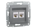 Розетка двойная компьютерная 5е RJ45, сталь /EPH4400162/