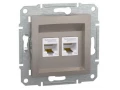 Розетка двойная компьютерная 5е RJ45, бронза /EPH4400169/