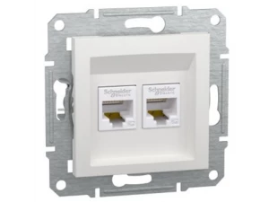 Розетка двойная компьютерная 5е RJ45, белый /EPH4470121/